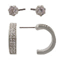 Glam Rhodium CZ + Hoop Set