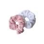 SIMPLY ESS 21-1303PW Toweling Scrunchie Pink & White 2pk