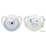 NUK Star Day & Night Silicone Soother 0-6mth 2pk