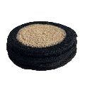 Seagrass/Jute Round Coaster set 4 Black/Natural