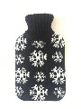 Knit Hot Water Bottle Cover Snowflake