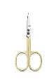 QVS 10-1264 Curved Nail Scissors Gold Plated
