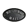 Metal No Junk Mail Plaque