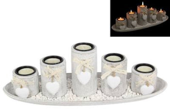 Heart Design 5 piece Candle