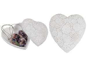 White Heart Trinket Box