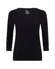 Boody 3/4 Sleeve Top Black XLarge