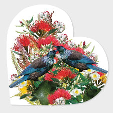 Ceramic Heart Tui Duo 14cm