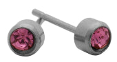 Glam October Birthstone Stainless Earrings