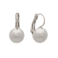 Glam Silver Polished Ball Drop Earrings