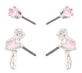 Glam Rhodium Ballerina Set Earrings