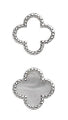 Glam Silver Clover 2pr Earrings