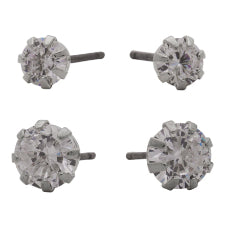 Glam Double pack 3+4mm CZ Stainless