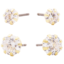 Glam Double pack 5+6mm CZ Gold