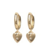 Euro 56450 Gold Crystal Heart Hoop