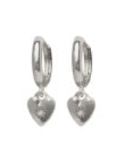 Euro 56451 Silver Crystal Heart Hoop