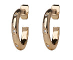 Euro Gold Crystal Hoop Earrings