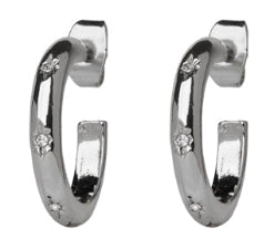 Euro 58351 Silver Crystal Hoop