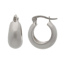 Glamuniza Silver G Taper Click Hoop Earring