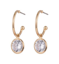 Glamuniza Euro 58600 Gold Hoop with Crystals