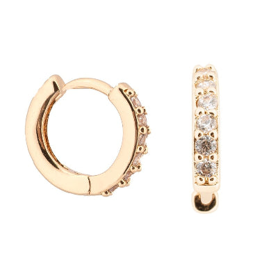 Euro 58660 Gold Huggie with Crystalls Twin Pack