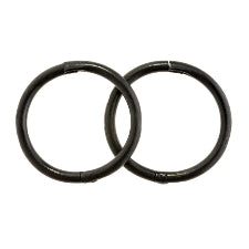 Glam Mini Black Hinged Hoop on Steel Earrings
