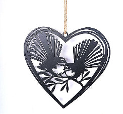 Metal Hang Heart Fantails