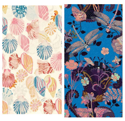 Towel Double Sided Sand Free Dragonfly & Shells
