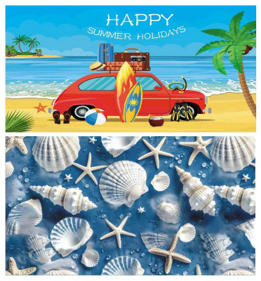 Towel Double Sided Sand Free Car & Surf Board & Shells
