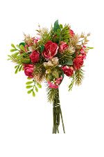 Rose Mixed Bouquet 28cm Dark Pink