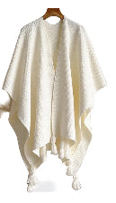 Ivory Large Tassles Cape