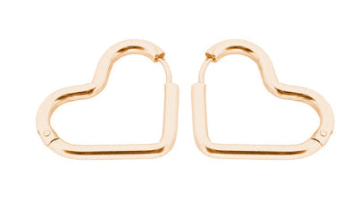 Glam Gold Heart Hoop with Crystals Earrings