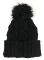 Amb. HAT642BLACK Adult Cable Knit Beanie