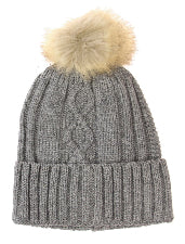 Cable Knit Beanie Charcoal