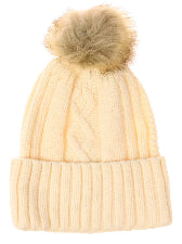 Cable Knit Beanie Ivory