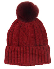 Cable Knit Beanie Red