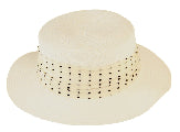 Boater Hat Spotty White