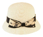 Floral Ribbon Art Deco Hat White