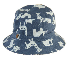 Hat White Animals Blue 52cm