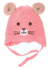 Beanie Pink Kids Mouse Face