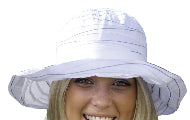 Breton Hat Ribbon White 58cm