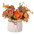 Orange Flowers in Geometric Pot