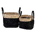 Jute Baskets Med Black/Natural
