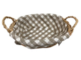 Fabric Lined Basket - Fawn Checkered