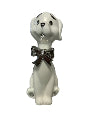 Tiffany Dog Sitting White and Silver