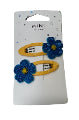 Mini by Mae 40-3129 One Touch Clip Blue Flower 2pk