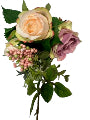 Artificial Bouquet Rose Small- Cream/Pink/Purple 23cm