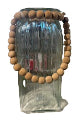 Glass Jar Lantern with Maple Bead Handle