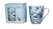 Parrs Coffee Mug Birds Pastel Blue