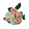 Artificial Mini Rose/Pink Bouquet 20cm