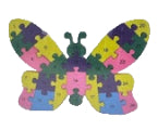 Wooden Puzzle Butterfly 24x18cm